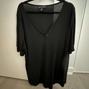 Love & Legend black tshirt with button collar